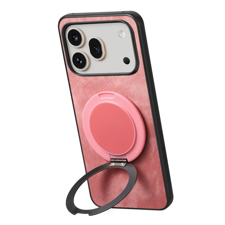 For Honor 600 Global Retro Leather Rotation Round Holder Phone Case