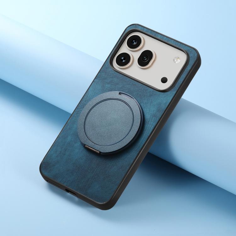For Honor 600 Global Retro Leather Rotation Round Holder Phone Case