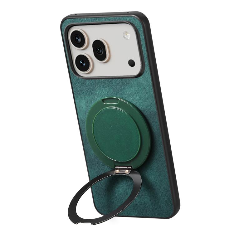 For Honor 600 Global Retro Leather Rotation Round Holder Phone Case