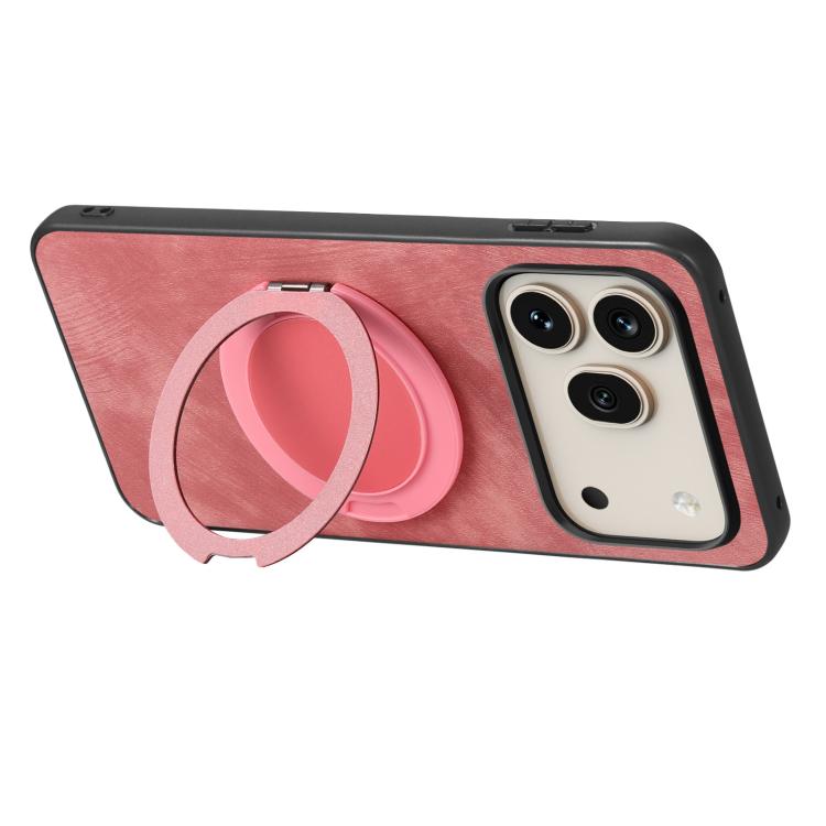 For Honor 600 Pro Global Retro Leather Rotation Round Holder Phone Case