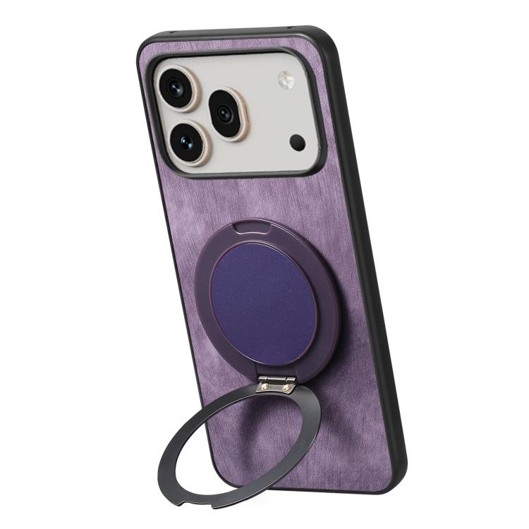 For Honor 600 Pro Global Retro Leather Rotation Round Holder Phone Case