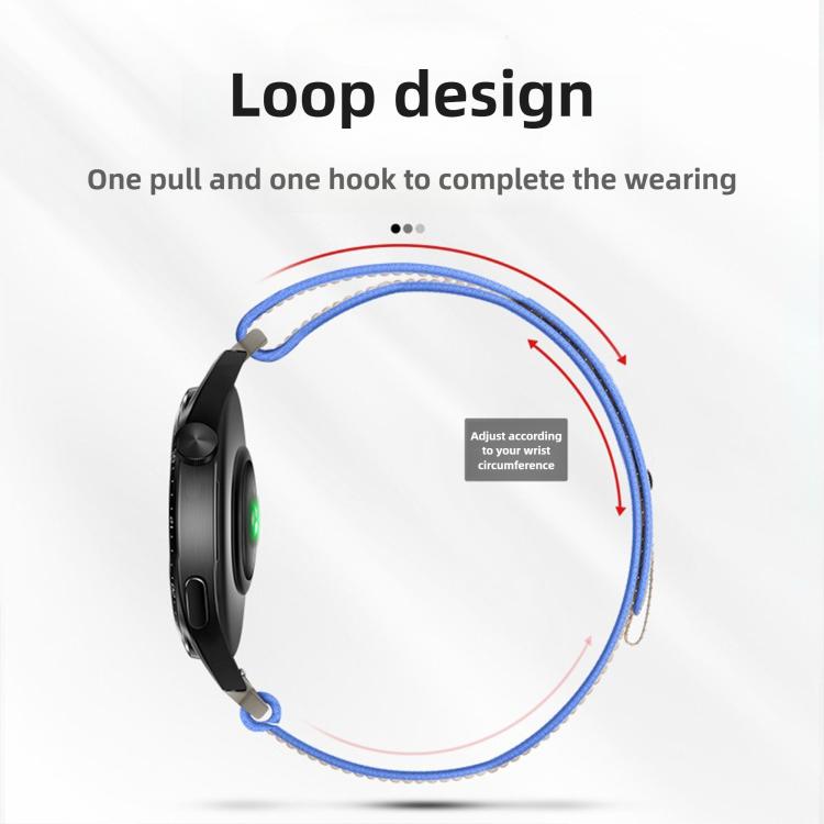 For Huawei Watch GT 6 46mm Wild Path Loop Nylon Hook and Loop Fastener Watch Band