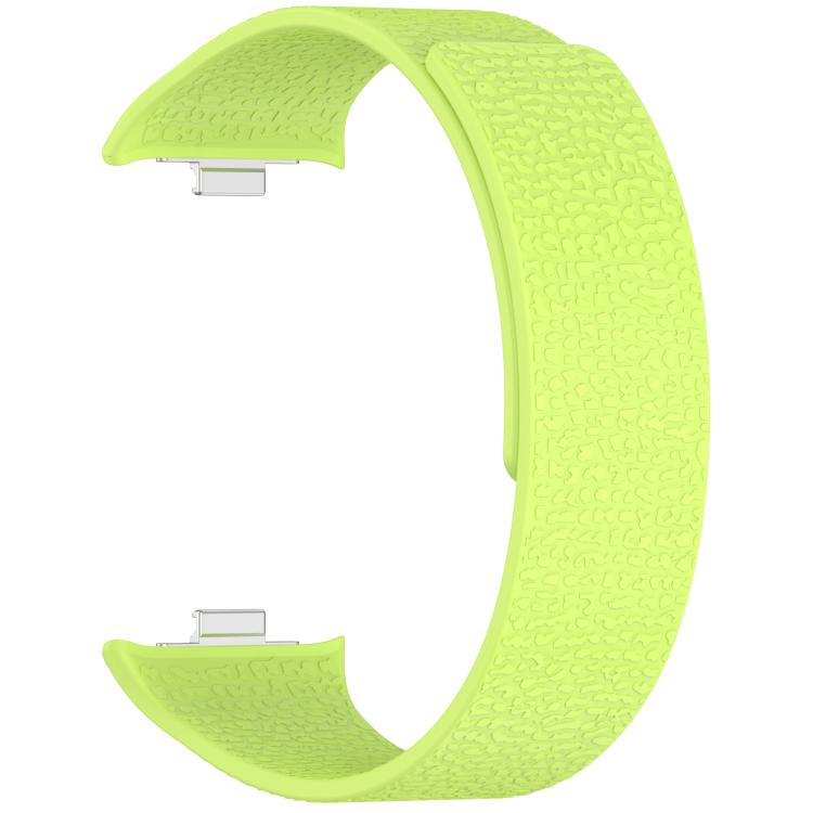For Xiaomi Band 10 Pro / 9 Pro / Redmi Watch 6 Metal Plug Lychee Texture Soft Magnetic Silicone Watch Band