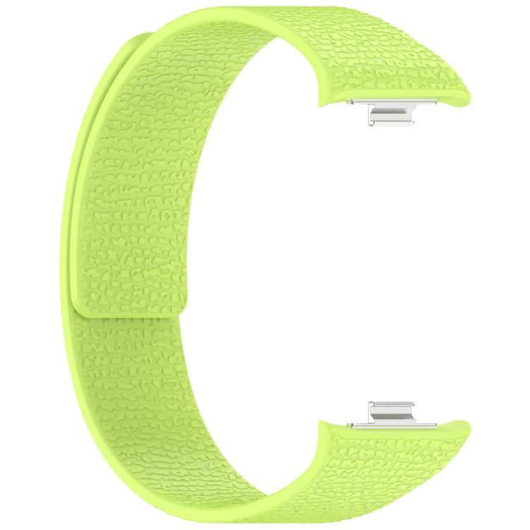 For Xiaomi Band 10 Pro / 9 Pro / Redmi Watch 6 Metal Plug Lychee Texture Soft Magnetic Silicone Watch Band