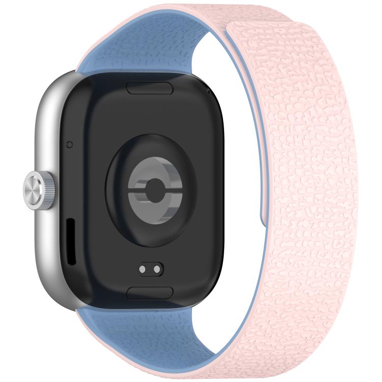 For Xiaomi Band 10 Pro / 9 Pro / Redmi Watch 6 Metal Plug Lychee Texture Soft Magnetic Silicone Watch Band