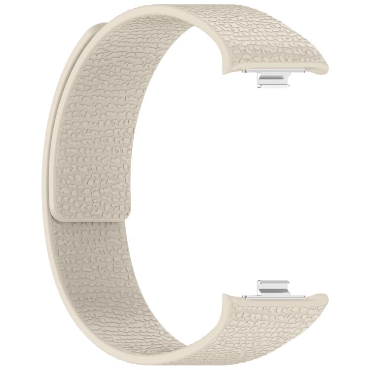 For Xiaomi Band 10 Pro / 9 Pro / Redmi Watch 6 Metal Plug Lychee Texture Soft Magnetic Silicone Watch Band