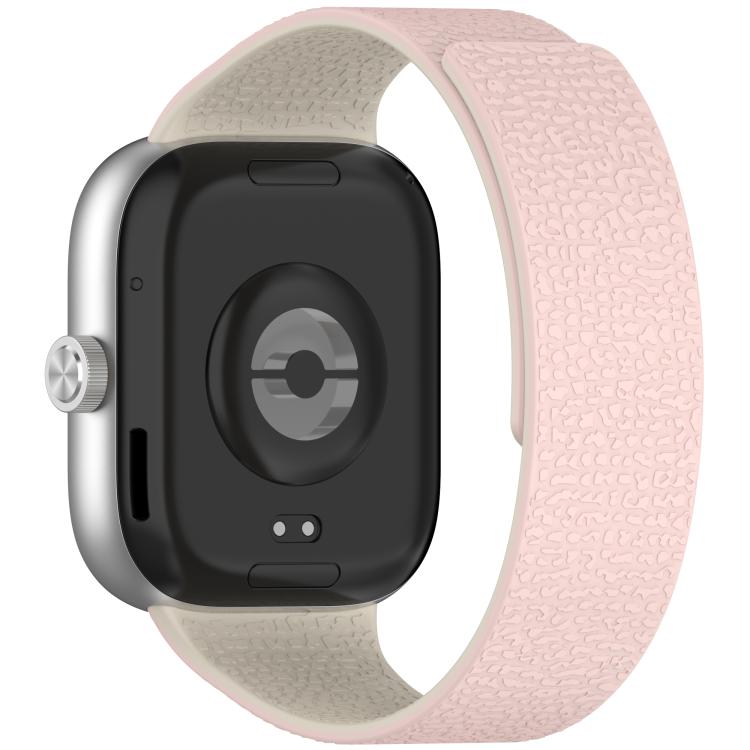 For Xiaomi Band 10 Pro / 9 Pro / Redmi Watch 6 Metal Plug Lychee Texture Soft Magnetic Silicone Watch Band