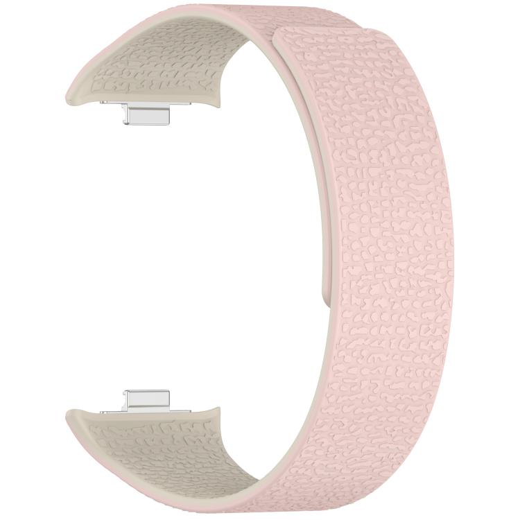 For Xiaomi Band 10 Pro / 9 Pro / Redmi Watch 6 Metal Plug Lychee Texture Soft Magnetic Silicone Watch Band