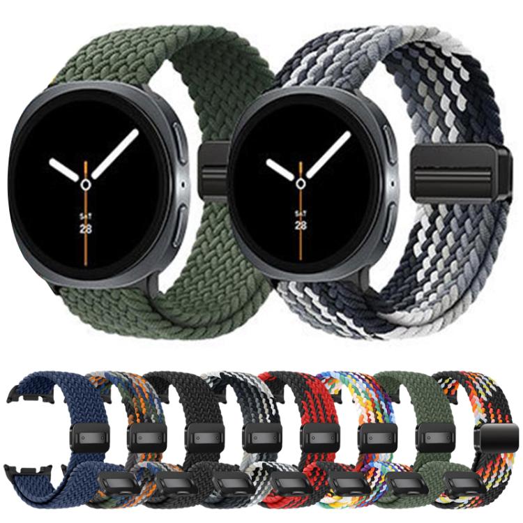 For Samsung Galaxy Watch8 / Watch8 Classic Magnetic Snap Elastic Nylon Braided Watch Band