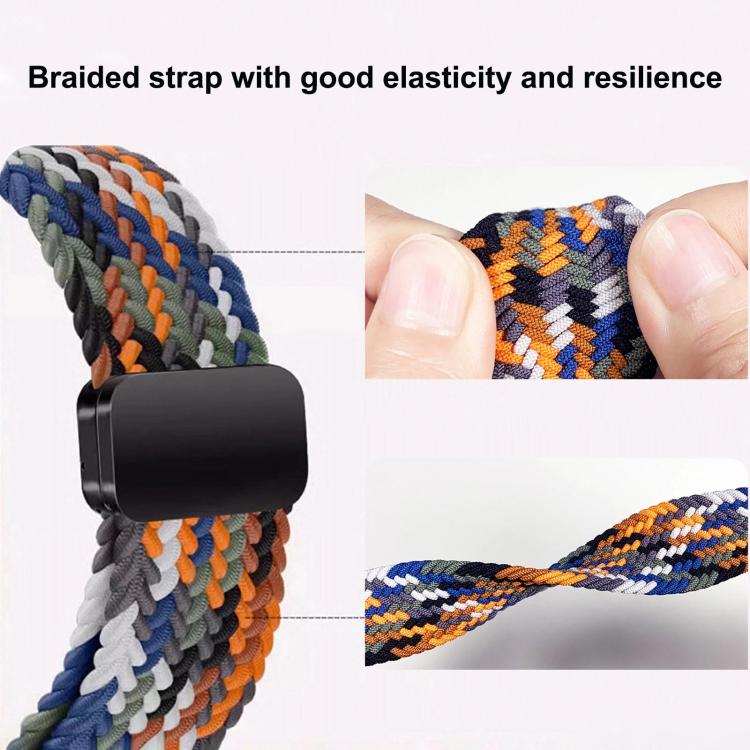 For Samsung Galaxy Watch8 / Watch8 Classic Magnetic Snap Elastic Nylon Braided Watch Band