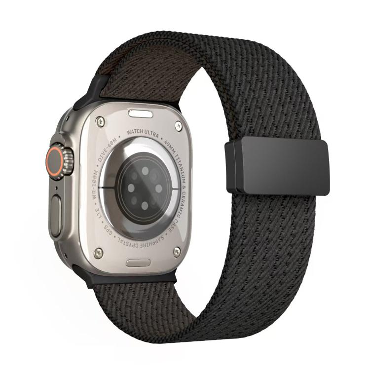 For Apple Watch 42mm / 41mm / 40mm / 38mm Single Color Magnetic Snap Four Strand Elastic Nylon Watch Band