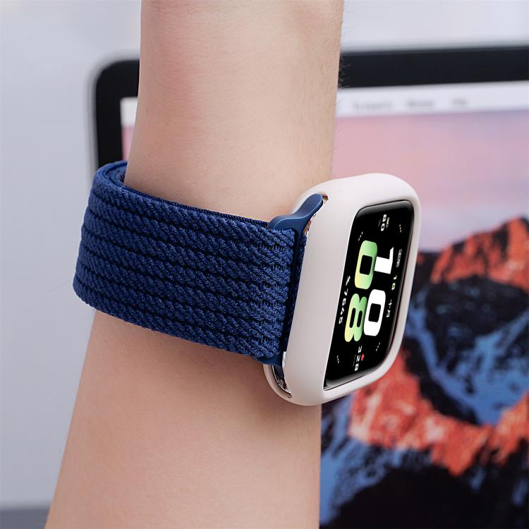 For Apple Watch 46mm / 49mm / 45mm / 44mm Single Color Magnetic Snap Four Strand Elastic Nylon Watch Band