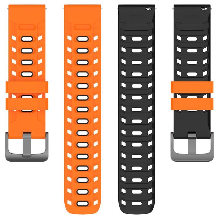 22mm Mecha Style Breathable Two Color Silicone Watch Band