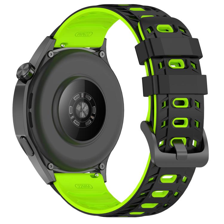 22mm Mecha Style Breathable Two Color Silicone Watch Band