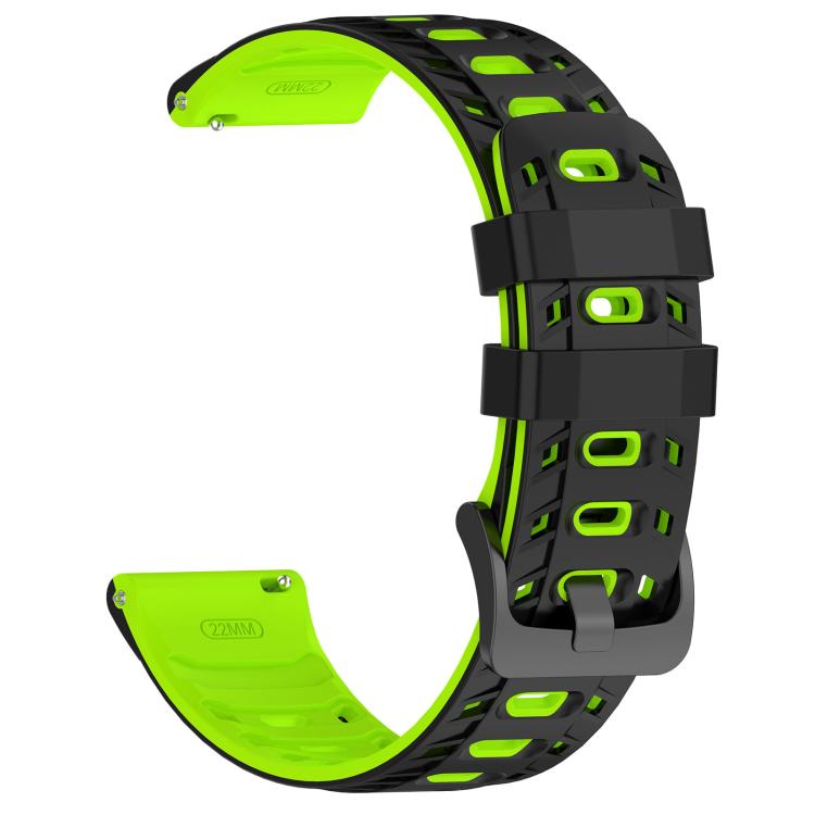 22mm Mecha Style Breathable Two Color Silicone Watch Band