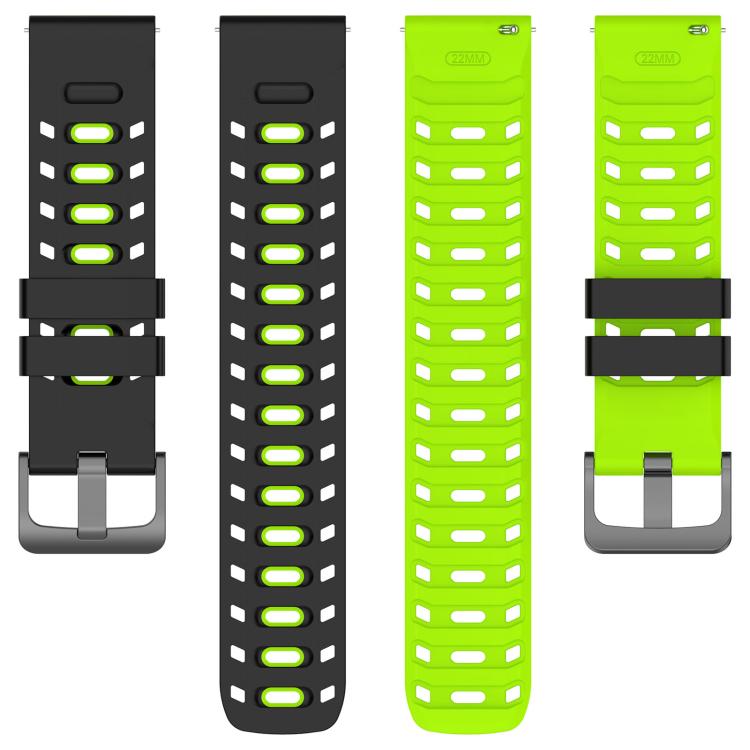22mm Mecha Style Breathable Two Color Silicone Watch Band