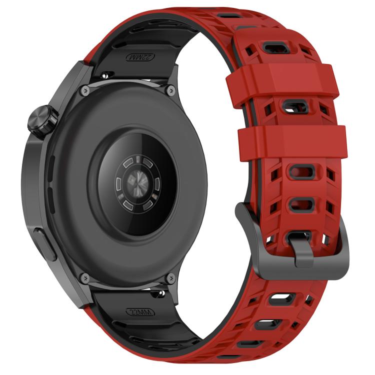 22mm Mecha Style Breathable Two Color Silicone Watch Band