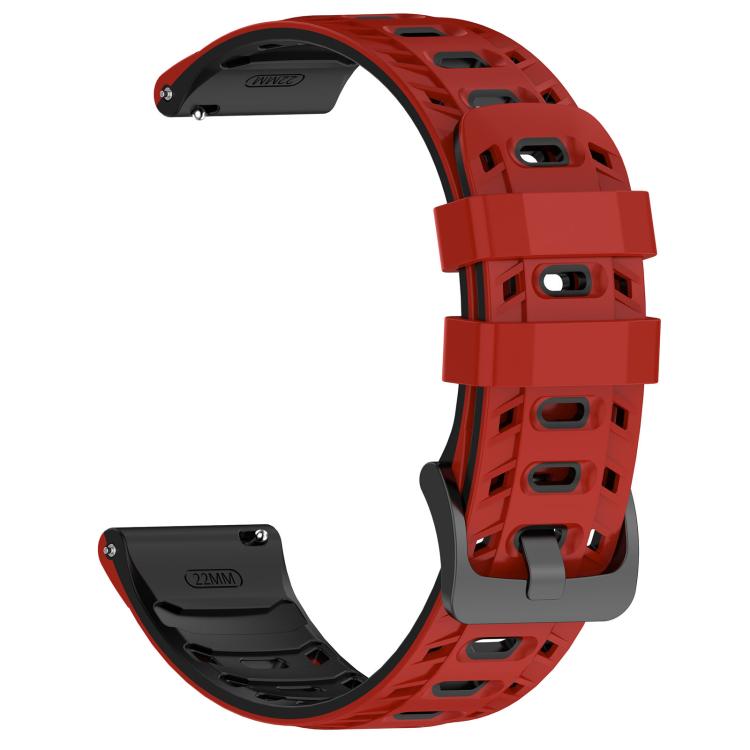 22mm Mecha Style Breathable Two Color Silicone Watch Band