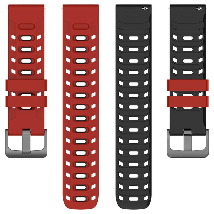22mm Mecha Style Breathable Two Color Silicone Watch Band