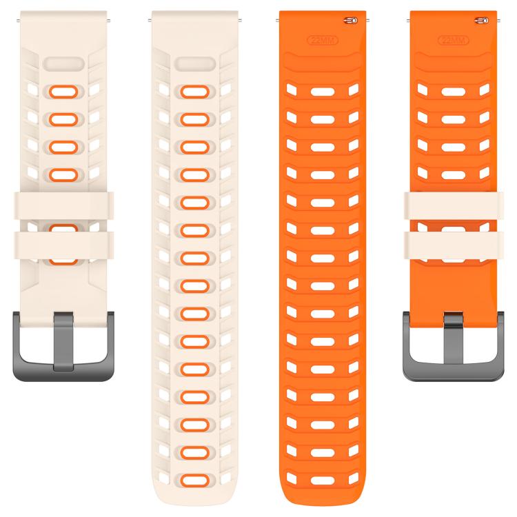 22mm Mecha Style Breathable Two Color Silicone Watch Band