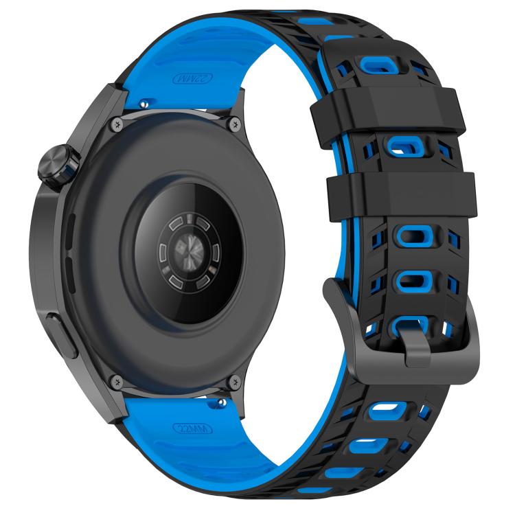 22mm Mecha Style Breathable Two Color Silicone Watch Band