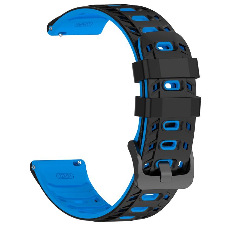 22mm Mecha Style Breathable Two Color Silicone Watch Band