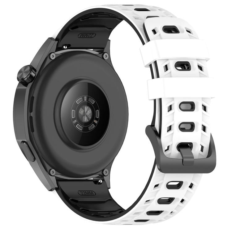22mm Mecha Style Breathable Two Color Silicone Watch Band