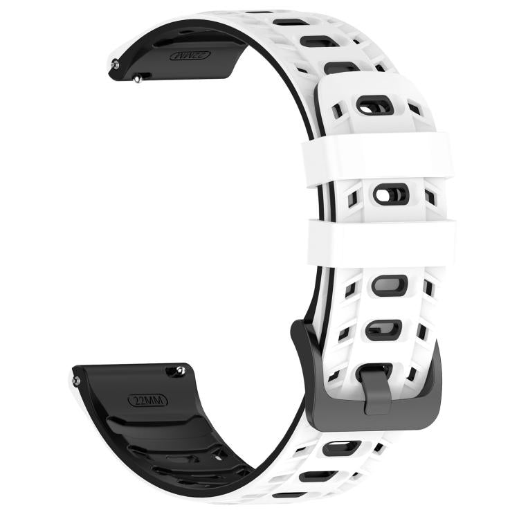 22mm Mecha Style Breathable Two Color Silicone Watch Band