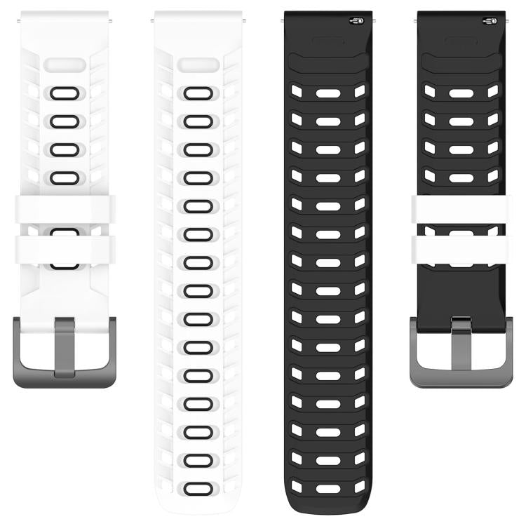 22mm Mecha Style Breathable Two Color Silicone Watch Band