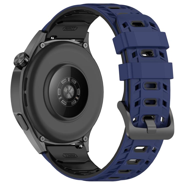 22mm Mecha Style Breathable Two Color Silicone Watch Band