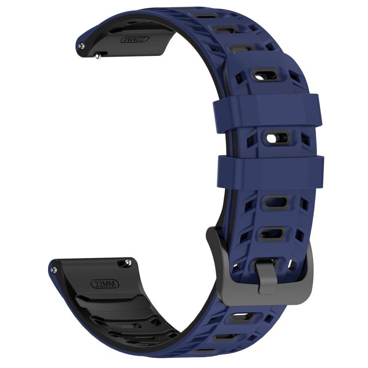 22mm Mecha Style Breathable Two Color Silicone Watch Band