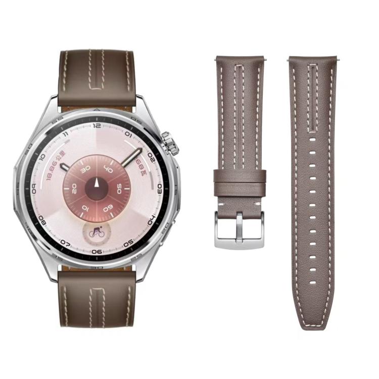 22mm Stitched Two Side Leather Watch Band
