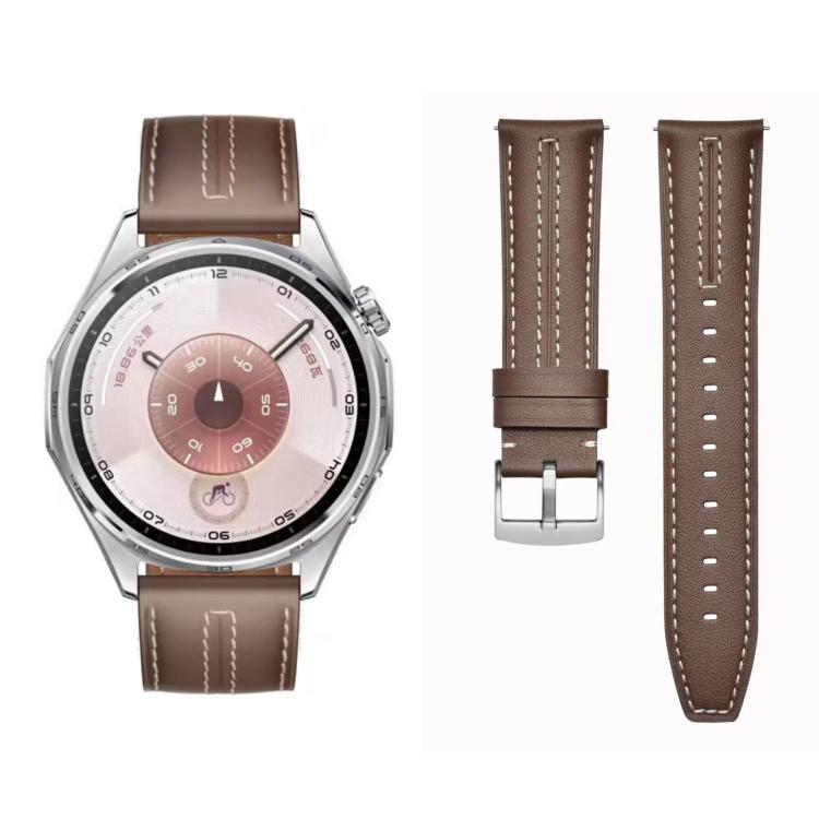 22mm Stitched Two Side Leather Watch Band
