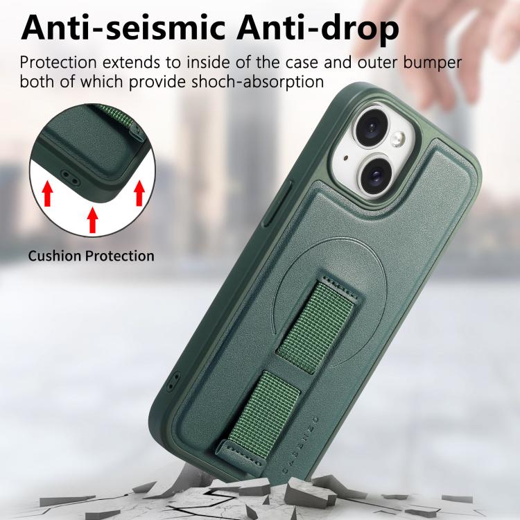 For iPhone 14 / 13 CaseNeo Finger Grip Wristband MagSafe Back Phone Case