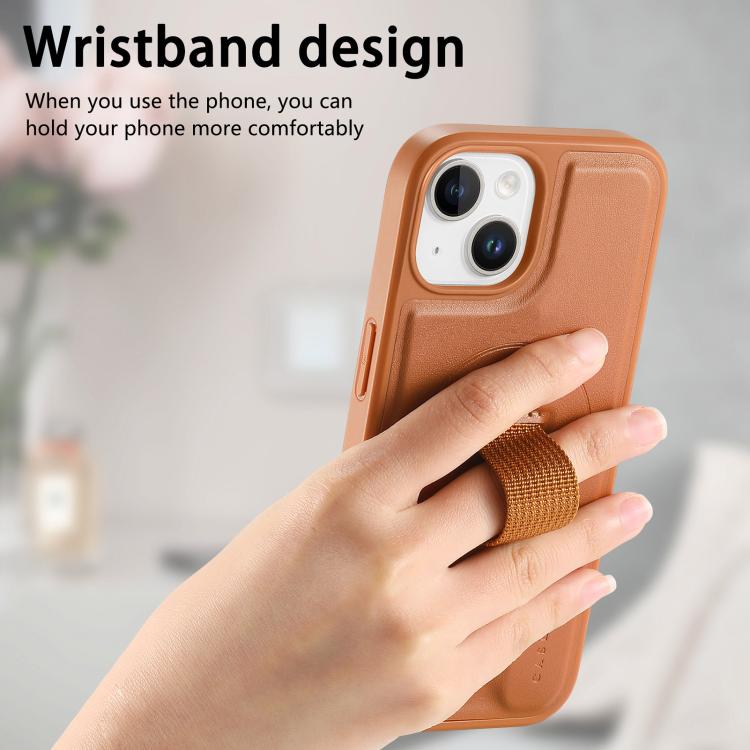 For iPhone 14 Plus CaseNeo Finger Grip Wristband MagSafe Back Phone Case