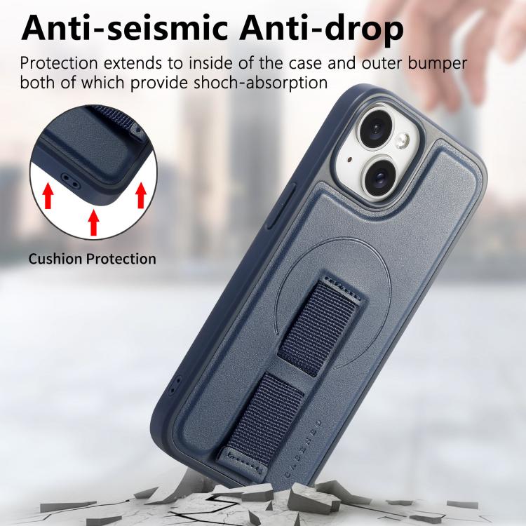 For iPhone 14 Plus CaseNeo Finger Grip Wristband MagSafe Back Phone Case
