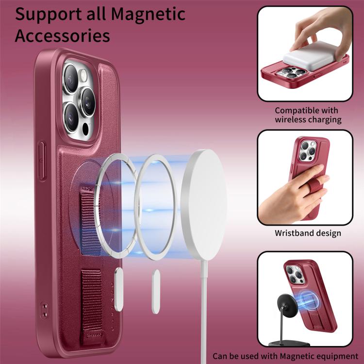For iPhone 14 Pro Max CaseNeo Finger Grip Wristband MagSafe Back Phone Case