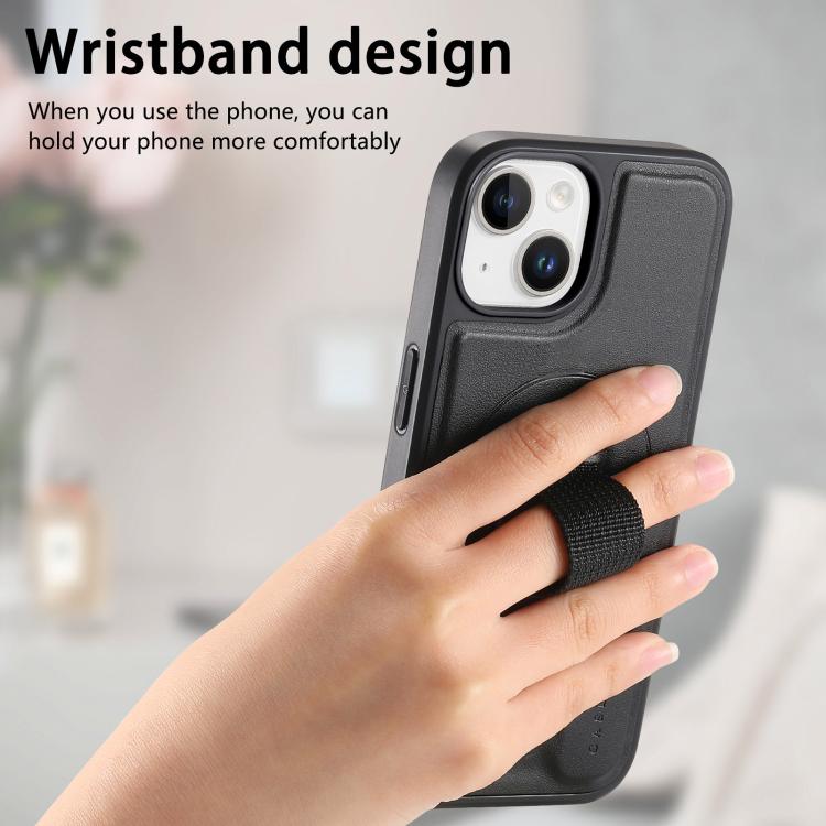 For iPhone 15 CaseNeo Finger Grip Wristband MagSafe Back Phone Case