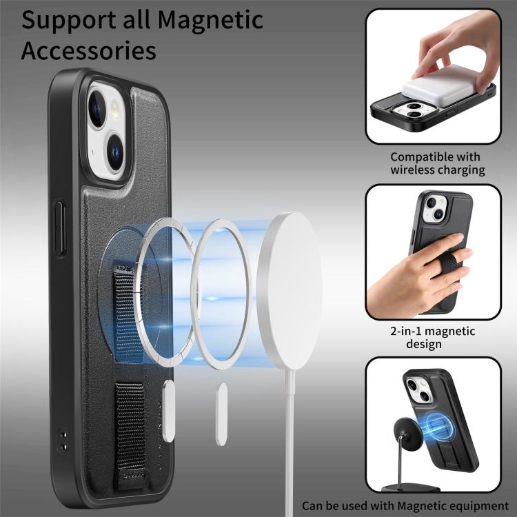 For iPhone 15 CaseNeo Finger Grip Wristband MagSafe Back Phone Case
