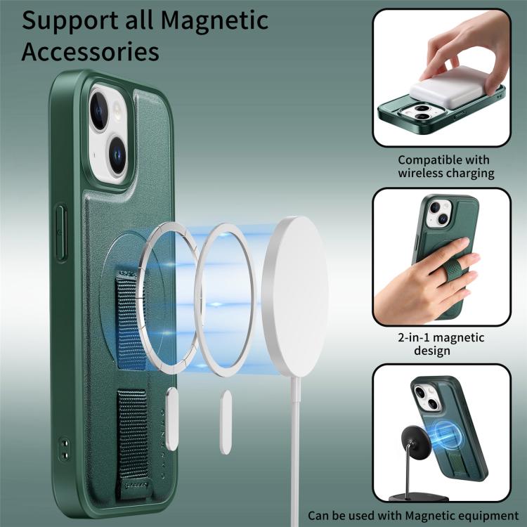 For iPhone 15 CaseNeo Finger Grip Wristband MagSafe Back Phone Case