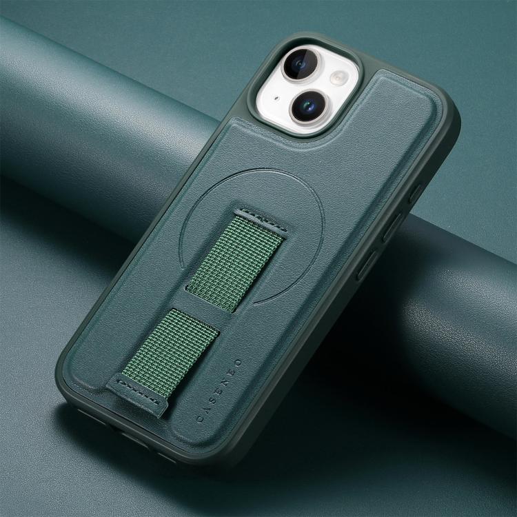 For iPhone 15 CaseNeo Finger Grip Wristband MagSafe Back Phone Case