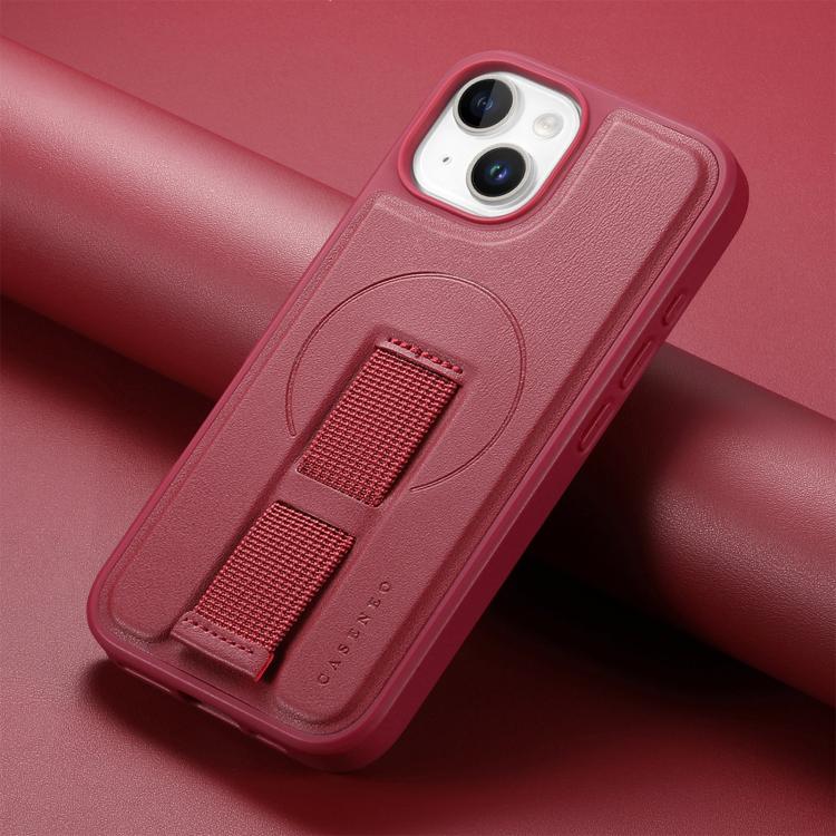 For iPhone 15 CaseNeo Finger Grip Wristband MagSafe Back Phone Case