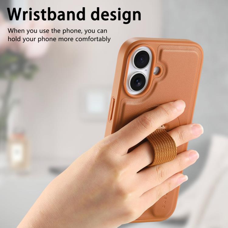 For iPhone 16 CaseNeo Finger Grip Wristband MagSafe Back Phone Case