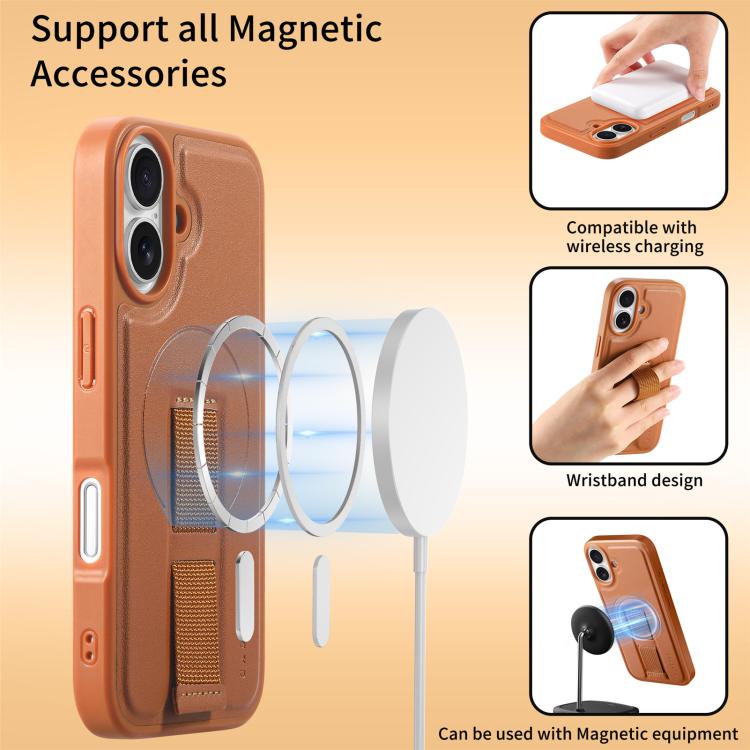For iPhone 16 CaseNeo Finger Grip Wristband MagSafe Back Phone Case
