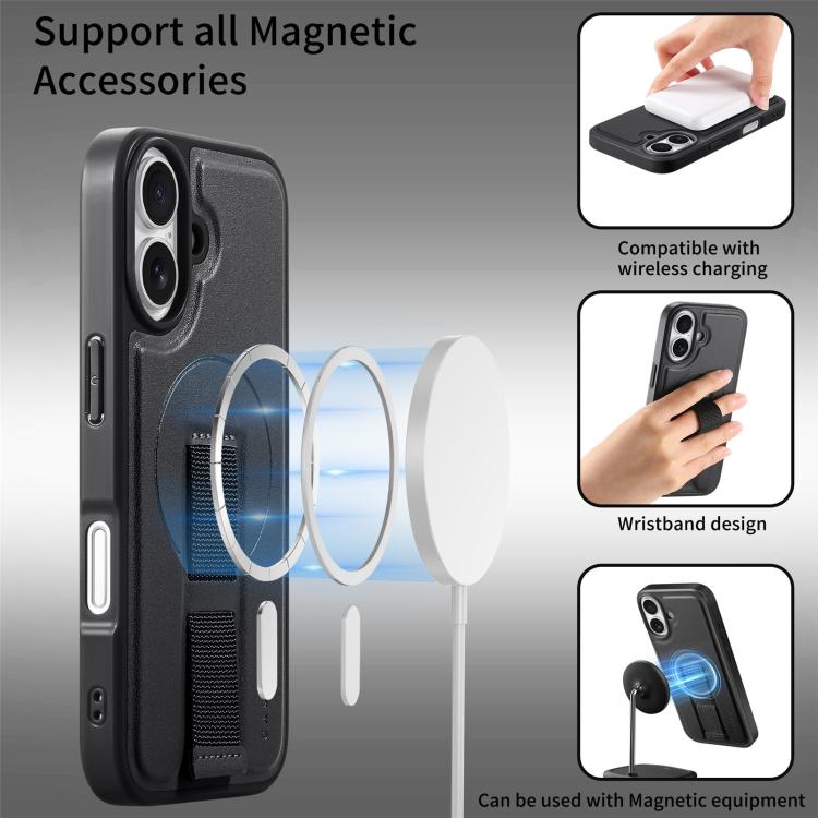 For iPhone 16 CaseNeo Finger Grip Wristband MagSafe Back Phone Case
