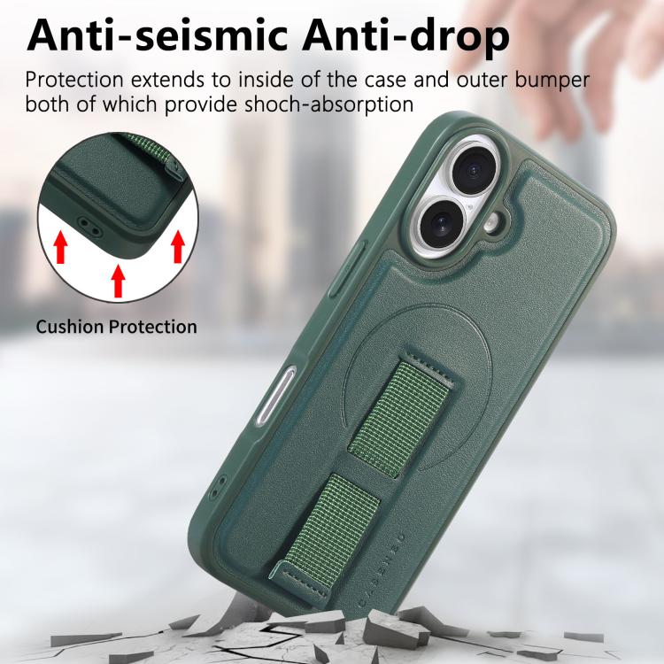 For iPhone 16 CaseNeo Finger Grip Wristband MagSafe Back Phone Case