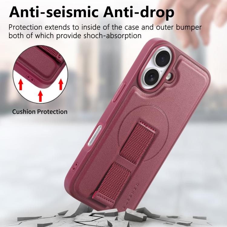 For iPhone 16 CaseNeo Finger Grip Wristband MagSafe Back Phone Case