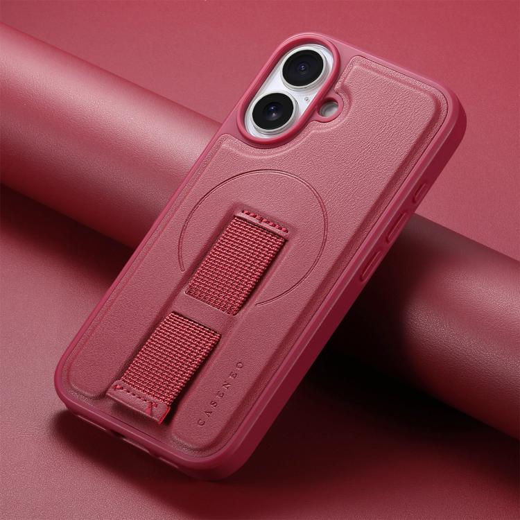 For iPhone 16 CaseNeo Finger Grip Wristband MagSafe Back Phone Case