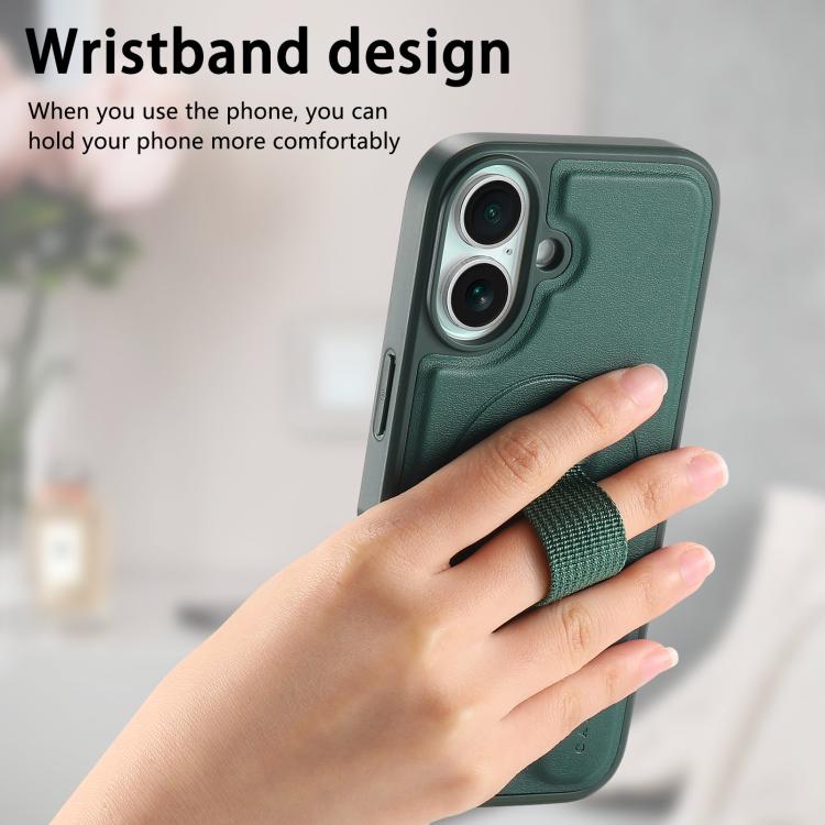 For iPhone 16 Plus CaseNeo Finger Grip Wristband MagSafe Back Phone Case