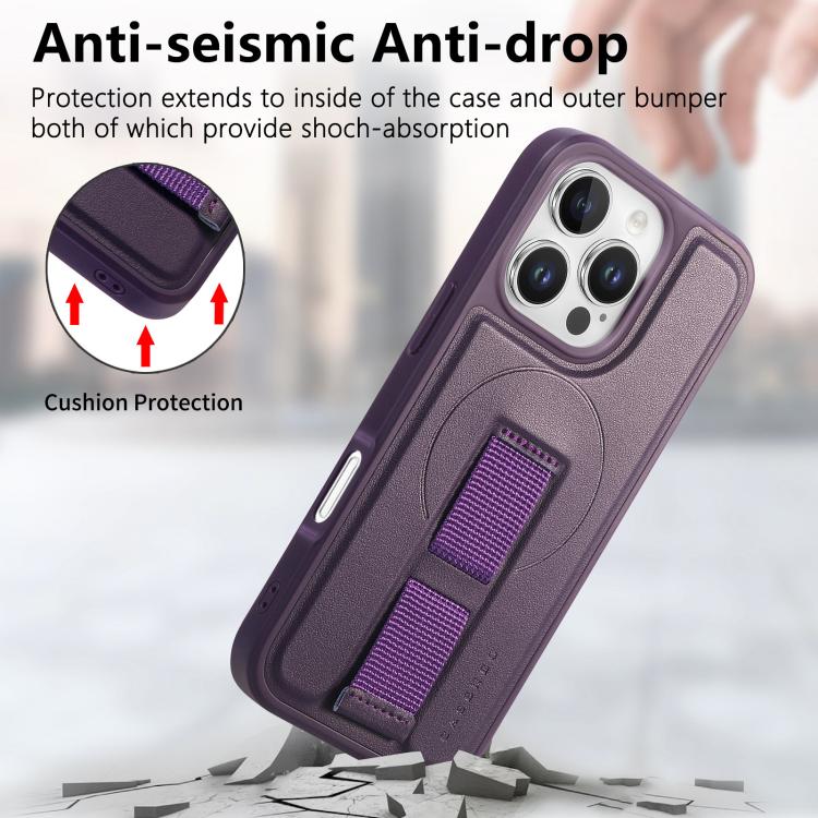 For iPhone 16 Pro CaseNeo Finger Grip Wristband MagSafe Back Phone Case